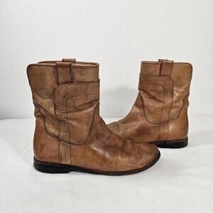 Frye Paige Short Riding Boot Sz 7.5M in Dark Brown. Cow Girl Costal Cowgirl